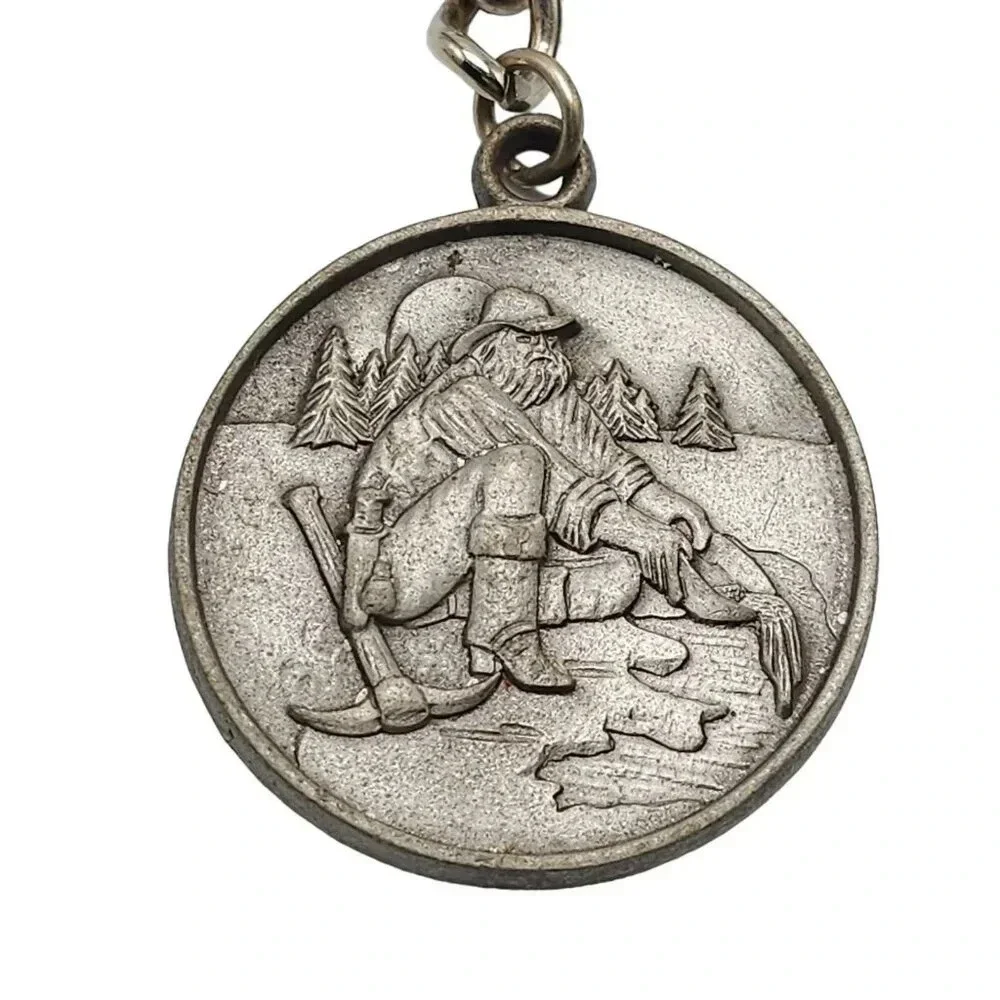 Rawcliffe Pewter I Love Alaska 1985 Key Chain Vintage